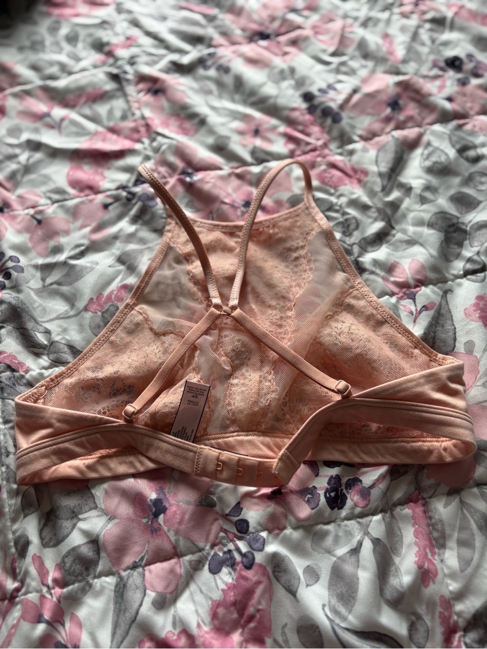Victoria's Secret Lace High-Neck Bralette in Blush Pink - Picture 2 of 3